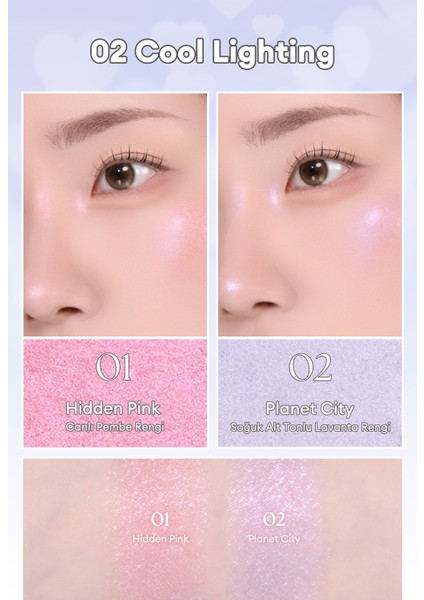 Iki Renkli, Kalp Tasarımlı, Yoğun Işıltılı Highlighter Perıpera Heart Pocketbeam (02 Cool Lighting) fiyatları