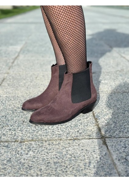 Centa Süet Lastikli Kısa Topuklu Büyük Numara Kadın Bot Stil ve Rahatlık indirimleri