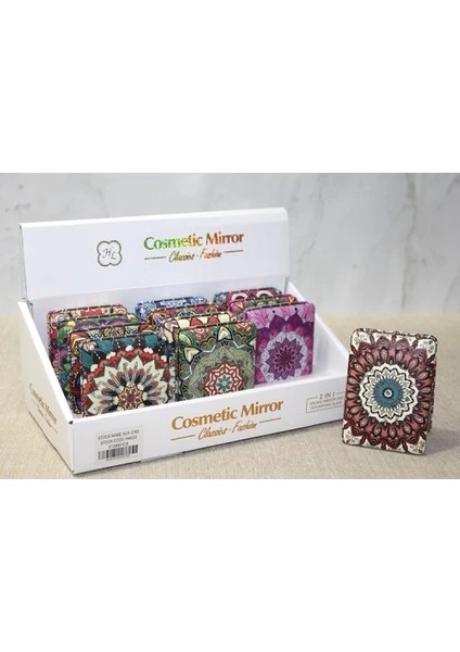 Taşlı El Aynası Dikdörtgen Kalın Model 4