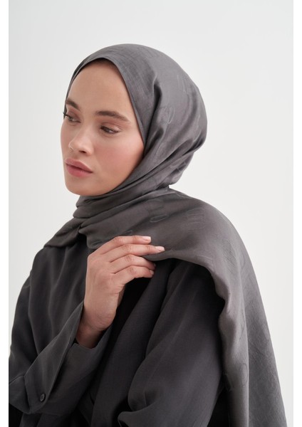 Monogram Desen Liora Pamuk Şal Antrasit indirimleri