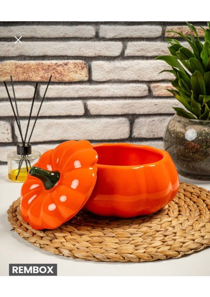 Dekoratif Büyük Boy Bal Kabağı Saklama Kabı - Baharatlık Şekerlik Obje