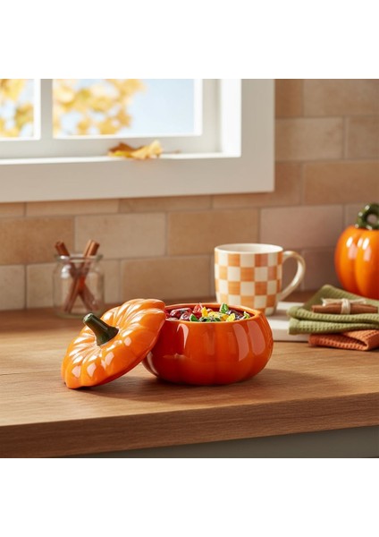 Dekoratif Büyük Boy Bal Kabağı Saklama Kabı - Baharatlık Şekerlik Obje fırsatları