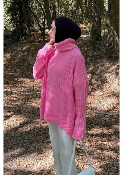 Balıkçı Yaka Kazak Pembe fiyatları