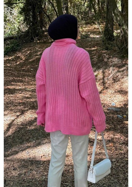 Balıkçı Yaka Kazak Pembe fırsatları