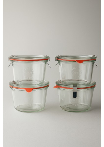 Weck 370 ML KLİPS KAPAKLI CAM KAVANOZ- 4 ADET modelleri