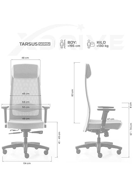 Tarsus Business Çalışma Koltuğu Kumaş Gri fiyatları