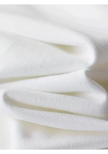 Rahat Bisiklet Yaka Tişört, Yaratıcı Karikatür Baskı - Yumuşak Polyester, Her Mevsim Giyilebilir- Beyaz fırsatları