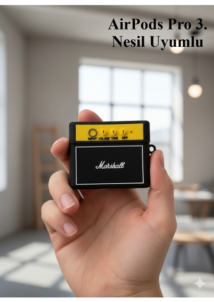 Airpods Pro 3. Nesil Uyumlu Sevimli Retro Hoparlör Marshal Figürlü Darbe Önleyici Kulaklık Koruma Kılıfı