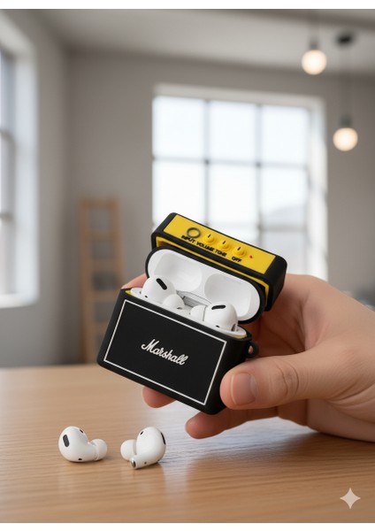 Airpods Pro 3. Nesil Uyumlu Sevimli Retro Hoparlör Marshal Figürlü Darbe Önleyici Kulaklık Koruma Kılıfı modelleri