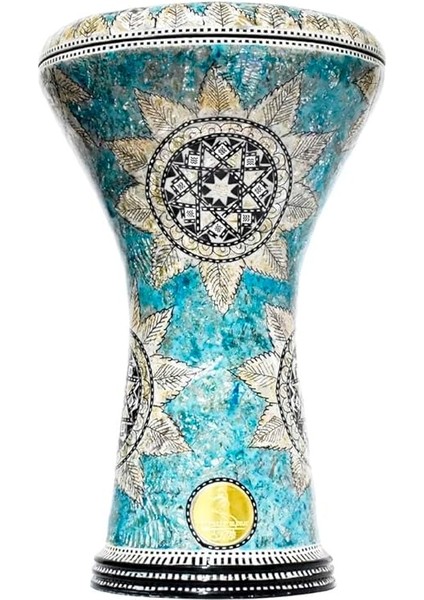 El Fan Darbuka Mısır El Sanatları, Denizyıldızı Tasarım, 43 cm Yükseklik, Mavi ve Altın, Kılıf ve Aksesuarları ile modelleri