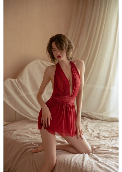 Kadın Bordo Sırtı Açık Beli Dantelli Gecelik Takım – Modern, Konforlu ve Günlük Kombinlere Uygun indirimleri