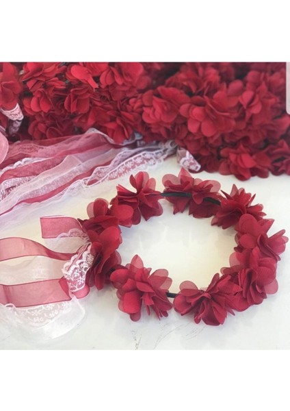 5li Yuvarlak Nedime Tacı Lazer Kesim Çiçekli Kına Nedime Tacı Ekru NOCOLOR-4B8C06B2