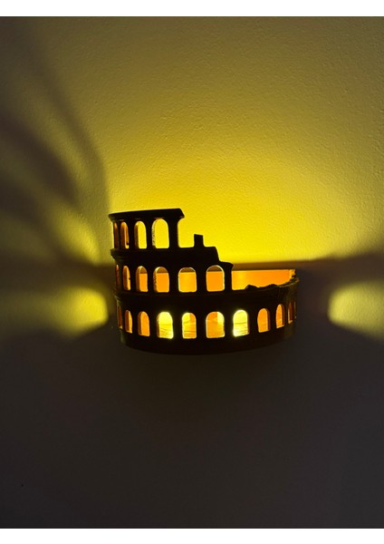 LED Işıklı Kolezyum Duvar Dekoru – 3D Tasarım Tarihi Yapı Şamdan / Mumluk fırsatları