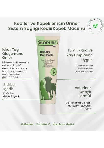 Kedi ve Köpekler Için Üriner Sistem Destekleyici ( 100 Gram Malt Paste) fiyatları