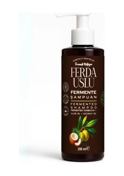 Kombucha Özlü Fermente Şampuan - Organik Zeytinyağı + Hindistan Cevizi Yağı + E Vitamini 250 ml