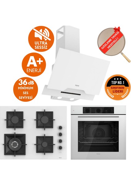 Silenart Lorio Ultra Sessiz Beyaz Ankastre Set / Wok ( D064-SA + Sc 406-WFA + QBL62CB )