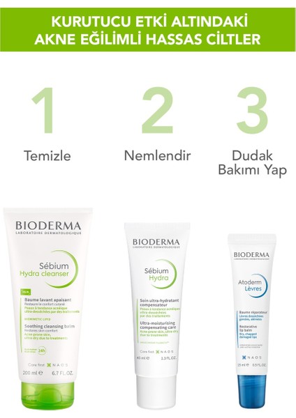 Bioderma Sebium Izokit Set - Sebium Hydra Cleanser 200 ml + Sebium Hydra 40 ml + Cicabio Lip Repair 10 ml indirimleri