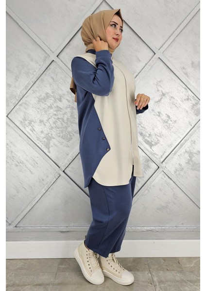 Kadın Fermuarlı Düğme Detaylı Tesettür Takım fiyatları