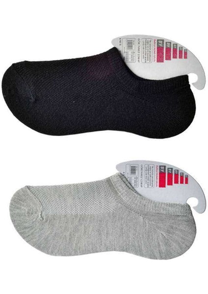 Siyah ve Gri Kadın Görünmez Çorap 9 Çift modelleri