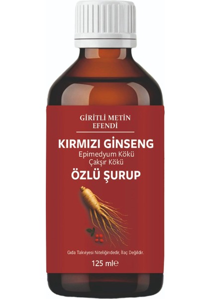 Kırmızı Ginseng,bitkisel Epimedyum Kökü,çakşır Kökü Özlü 125 ml Takviye Edici Şurup Güç ve Kuvvet modelleri