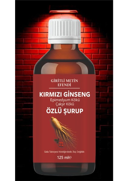 Kırmızı Ginseng,bitkisel Epimedyum Kökü,çakşır Kökü Özlü 125 ml Takviye Edici Şurup Güç ve Kuvvet fırsatları