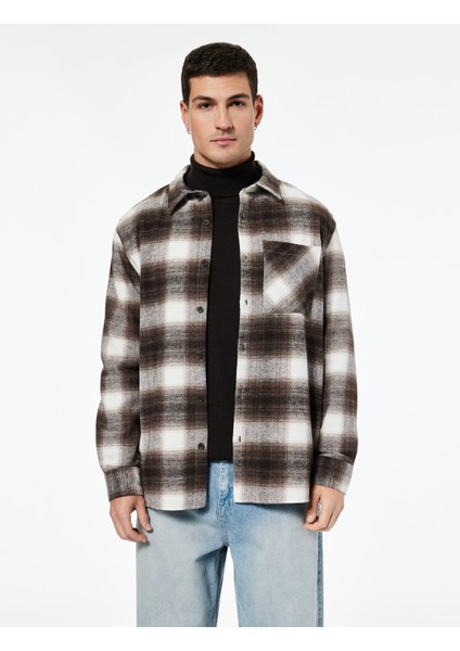 Regular Fit Cep Detaylı Uzun Kollu Klasik Yaka Oduncu Gömleği modelleri