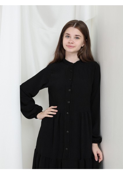 Elara Kız Çocuk Kadife Elbise Siyah modelleri