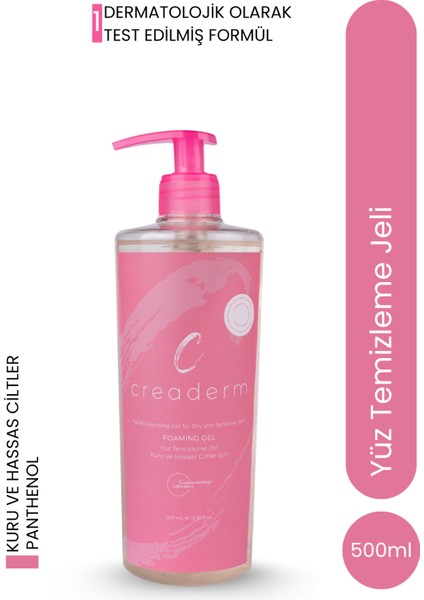 Foaming Gel 500 ml Kuru ve Hassas Ciltler Için Yüz Temizleme Jeli