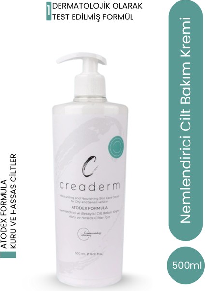 Atodex Formula Kuru ve Hassas Ciltler İçin Nemlendirici Bakım Kremi 500 ml