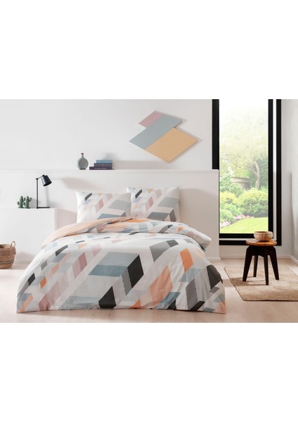 Ranforce Çift Kişilik Nevresim Takımı Lastikli Çarşaf 160X200CM