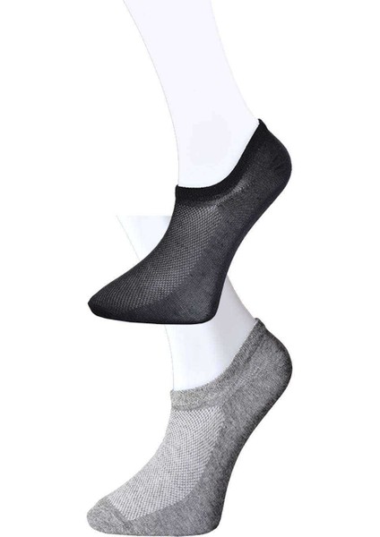 Siyah ve Gri Erkek Görünmez Çorap 9 Çift modelleri