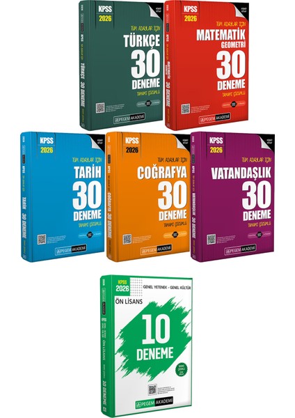 2026 Kpss Türkçe Matematik Tarih Coğrafya Vatandaşlık 30 Deneme - 2026 Kpss Ön Lisans Çözümlü 10 Deneme