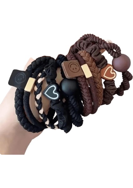 10 Adet Kadın Saç Yüzük Seti Saç Aksesuarları Yüksek Esneklik Deri Bant Basit Mizaç Yüksek At Kuyruğu Dalılık Yeni Stil Renk: 10 Adet (Yurt Dışından)