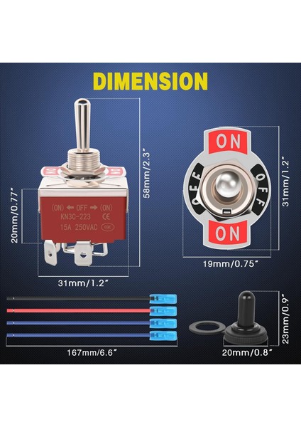 Pin Ters Polarite Geçiş Anahtarı 2 Adet 12V Anlık Salıncak Anahtarı (Yurt Dışından) fırsatları