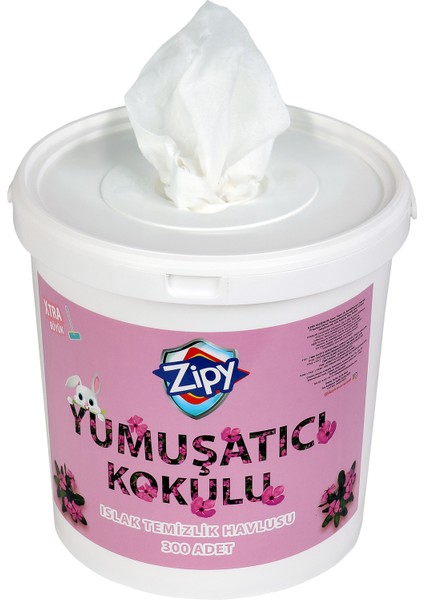 Yumuşatıcı Kokulu Ev Temizlik Islak Kova Mendil 300 Adet