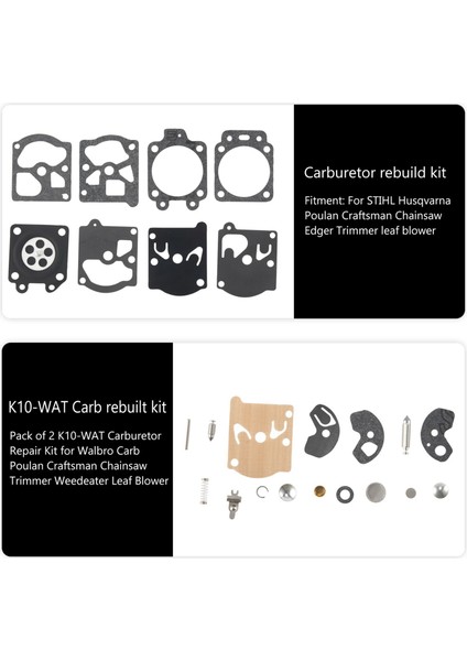Walbro Karbüratör Poulan Düzeltici Için 2'li K10-WAT Karbüratör Kiti Paketi (Yurt Dışından) indirimleri