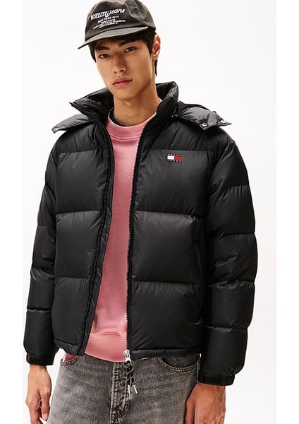 Erkek Alaska Relaxed Fit Çıkarılabilir Kapüşonlu Şişme Mont - Siyah