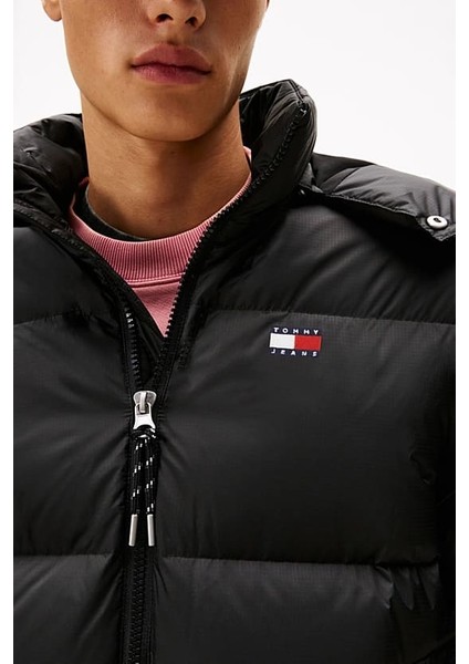 Erkek Alaska Relaxed Fit Çıkarılabilir Kapüşonlu Şişme Mont - Siyah fırsatları