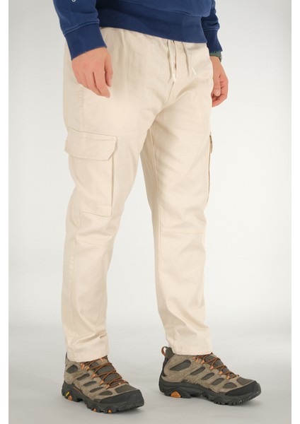 Erkek Bej Kargo Cepli Pantolon Rahat Kesim Pamuklu Lastikli Bel fiyatları