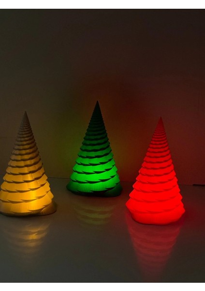 Dekoratif LED Işıklı Çam Ağacı 3 Adet Ağaç 16,5cm