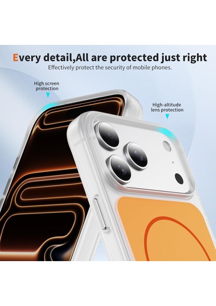 Iphone 17 Pro Max Kılıf Magsafe Şarj Özellikli Metal Butonlu Çift Renkli Tasarımlı Sert Silikon Kapak modelleri