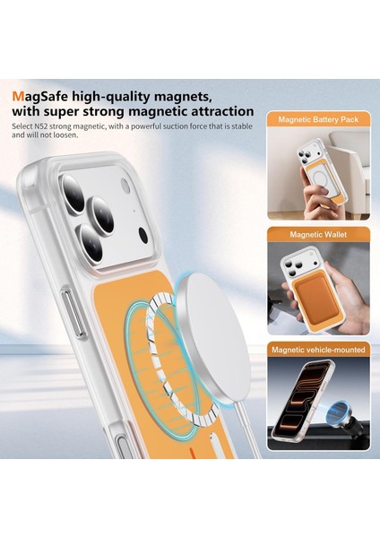 Iphone 17 Pro Max Kılıf Magsafe Şarj Özellikli Metal Butonlu Çift Renkli Tasarımlı Sert Silikon Kapak fırsatları