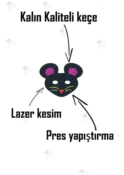 Fare Maske Kaliteli Keçe Hayvan Figürlü Maske fırsatları