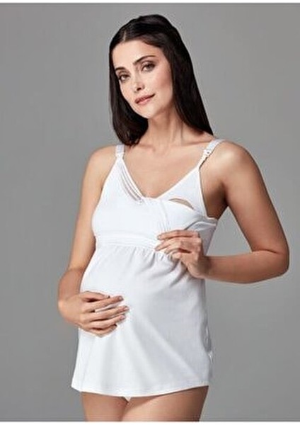 Lohusa Atlet Kadınlar İçin Rahat Kesim Beyaz %95 Pamuk %5 Elastan modelleri