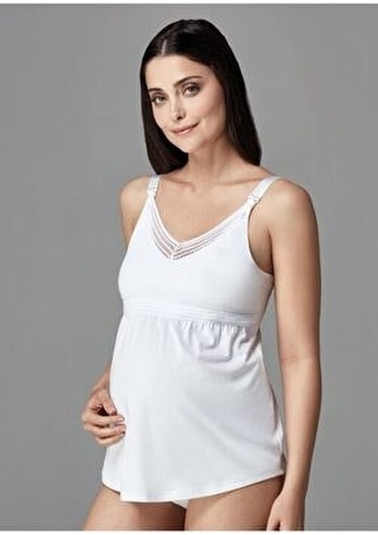 Lohusa Atlet Kadınlar İçin Rahat Kesim Beyaz %95 Pamuk %5 Elastan fırsatları