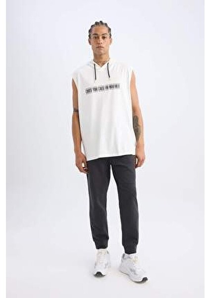 Fit Slim Fit Baskılı Kapüşonlu Atlet - A1819AX23SM