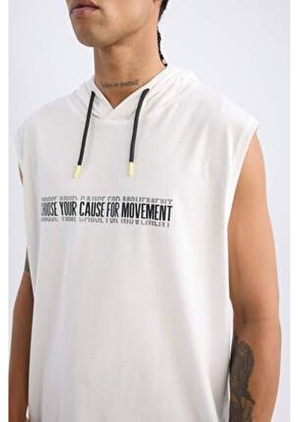 Fit Slim Fit Baskılı Kapüşonlu Atlet - A1819AX23SM