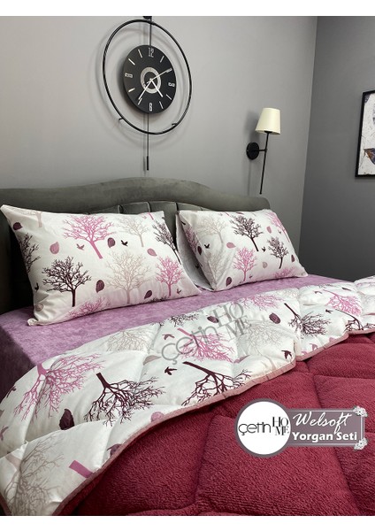 Çetinhome Çift Kişilik Desenli Welsoft Yorgan Seti Güz (Çarşafsız) modelleri