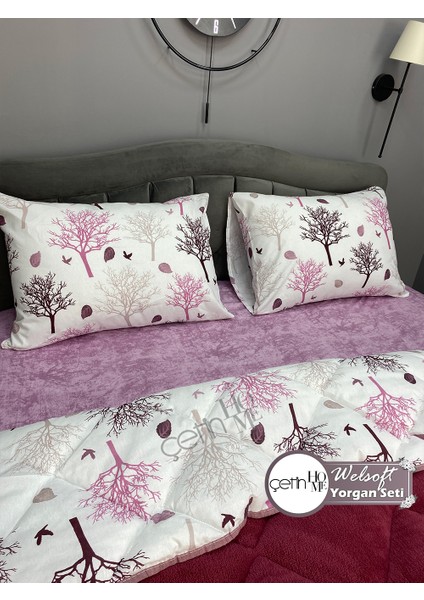 Çetinhome Çift Kişilik Desenli Welsoft Yorgan Seti Güz (Çarşafsız) fırsatları