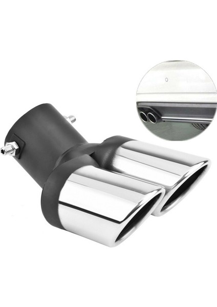 Araba Evrensel 63 mm Paslanmaz Çelik Çift Çıkışlı Egzoz Borusu (Yurt Dışından) fiyatları